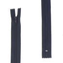 Fermeture éclair en nylon bleu foncé de 4mm d'épaisseur de maille. Fermeture à glissière non-séparable