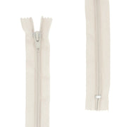 Fermeture éclair en nylon couleur beige naturel de 6 mm de largeur, plusieurs longueurs disponibles
