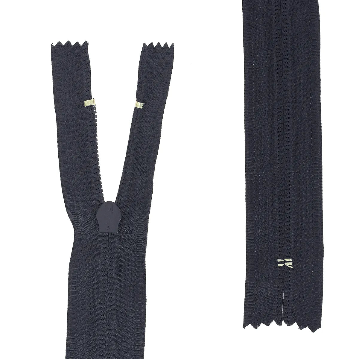 Fermeture à glissière en nylon non-séparable de largeur de maille 6 mm couleur bleu foncé