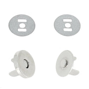 Fermoir TOP magnétique pour porte-monnaie et étui - ROND 18 mm Nickelé