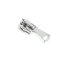 Curseur autobloquant en finition nickelée pour fermeture éclair au mètre.  Curseur nickelé 4 mm