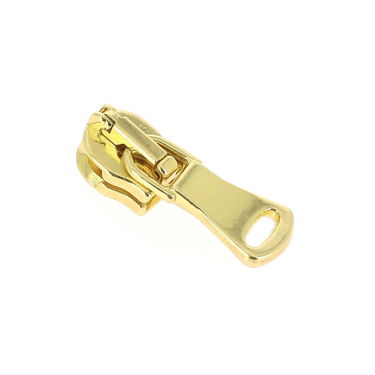 Tirette autobloquante pour fermeture éclair en finition laiton, largeur 6 mm
