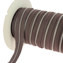 Fermeture à glissière au mètre couleur marron chocolat maille nickelé largeur 4 mm