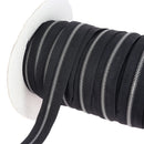 Tresse de fermeture éclair noire finition nickelée largeur 4 mm