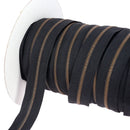 Fermeture éclair au mètre largeur 4 mm finition laiton vieilli ruban noir