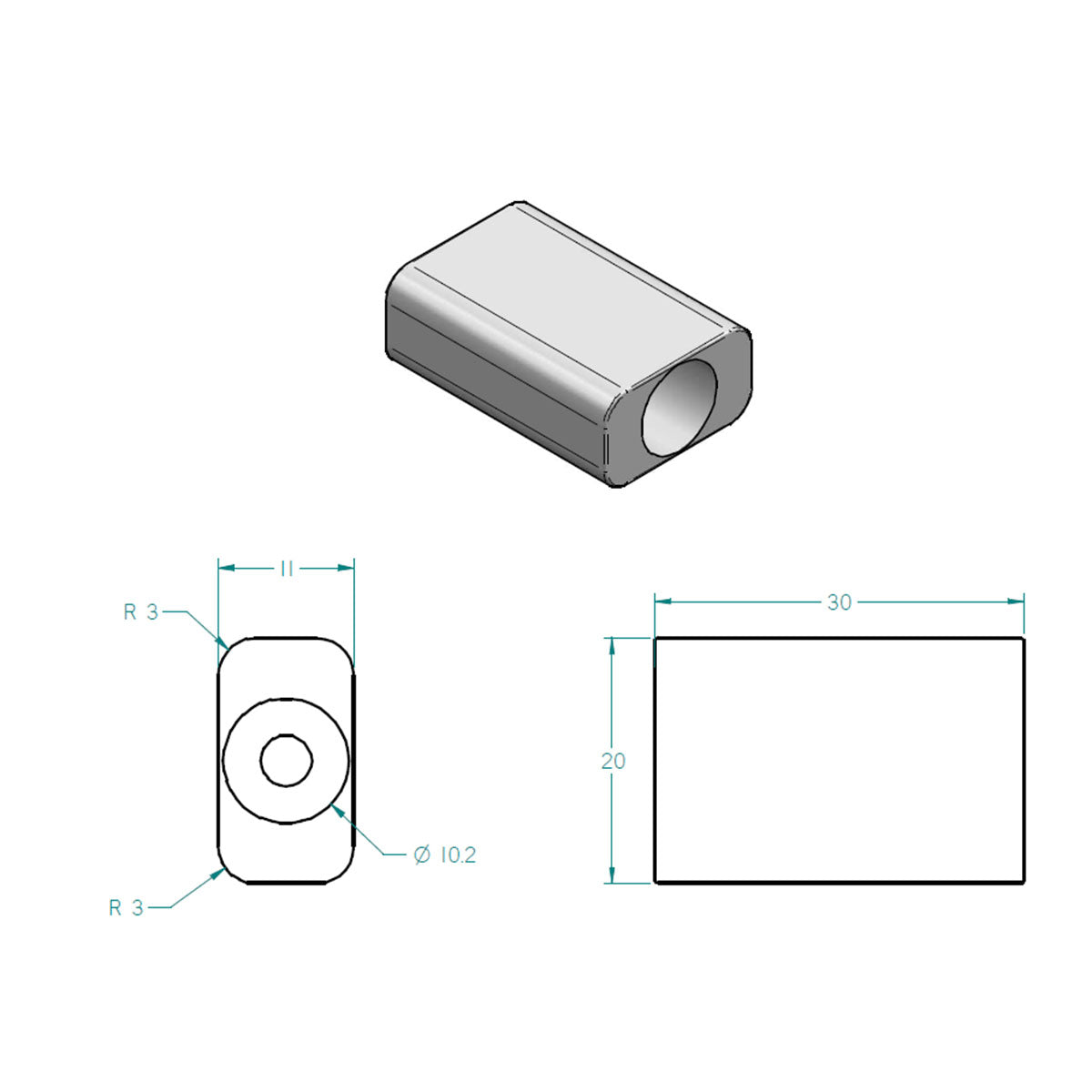 Palette chauffante - 20 x 30 mm - pour fer à fileter - Adece