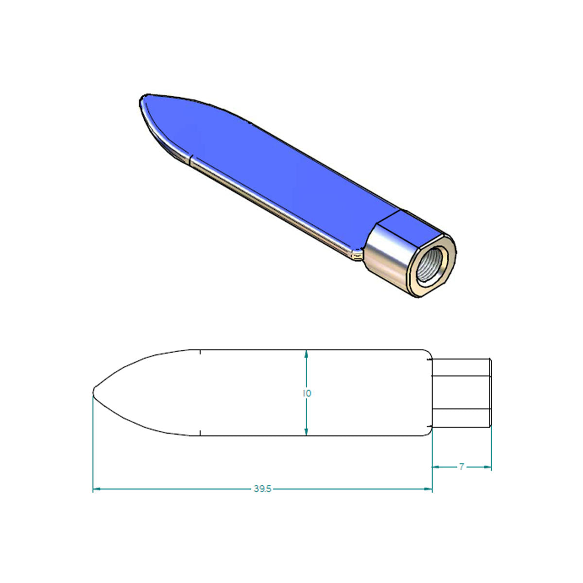 Spatule à cire - 10 x 40 mm - pour fer à fileter - Adece