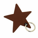 Pote clé étoile en cuir avec anneau rond doré