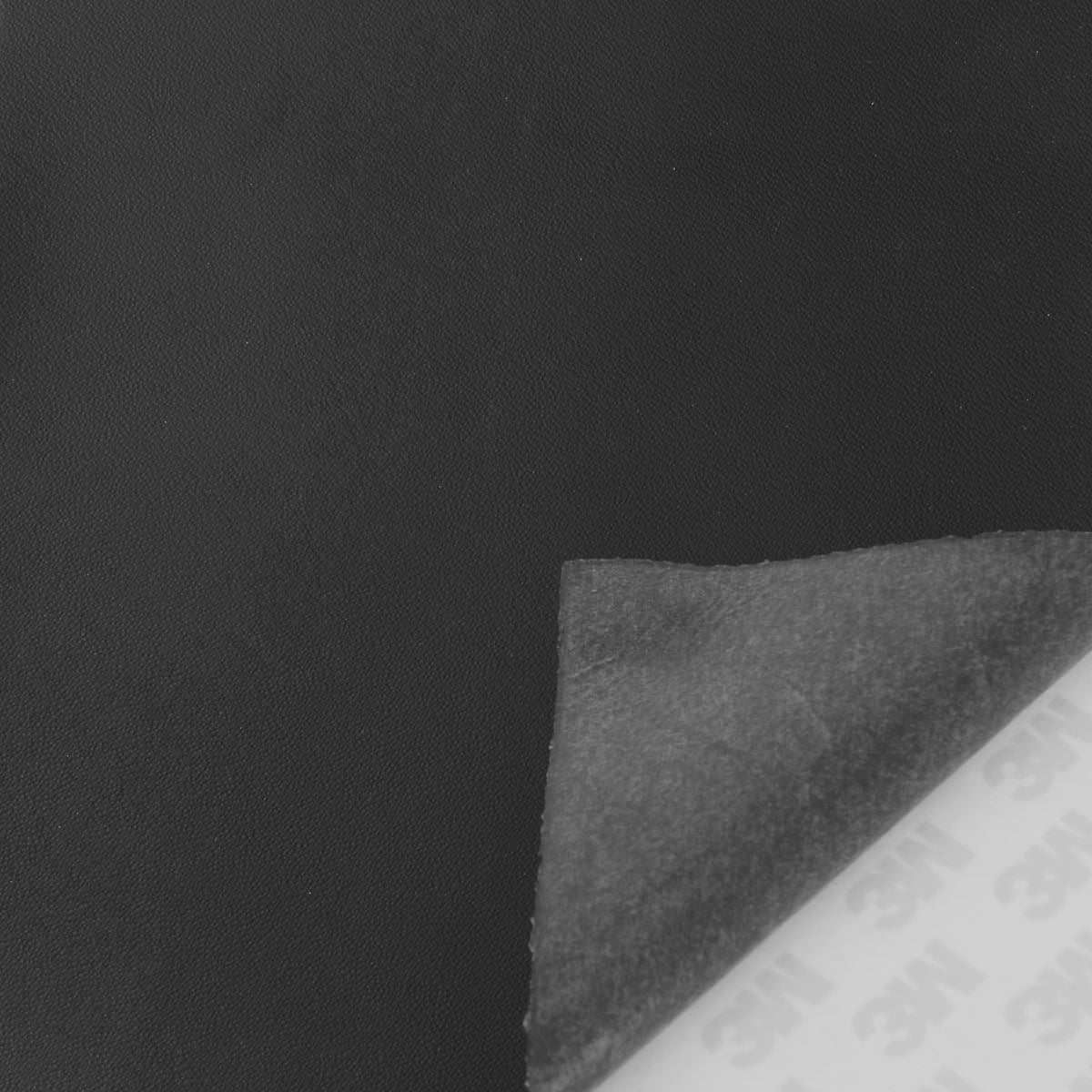 Morceau de cuir automobile lisse AUTOCOLLANT - NOIR - Deco Cuir