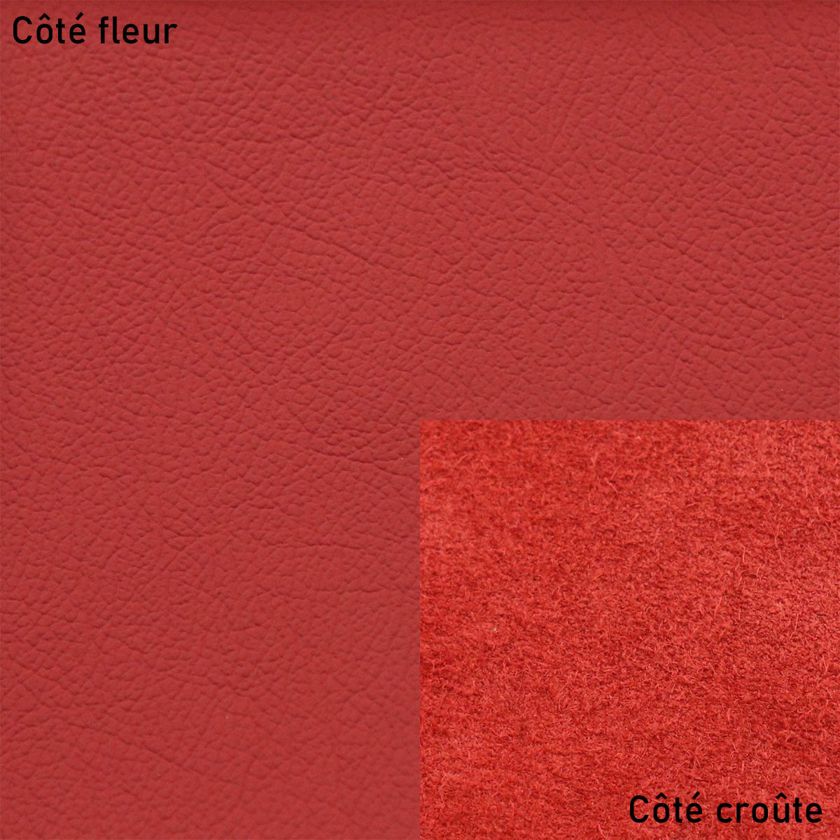 Peau de cuir automobile grain naturel - ROUGE