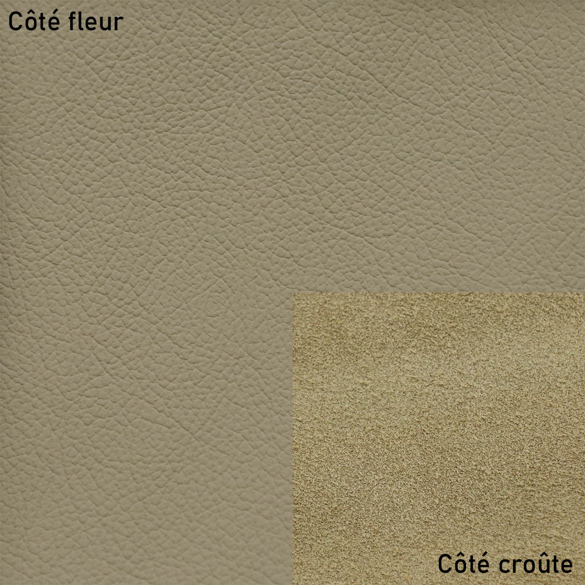 Peau de cuir automobile grain naturel - GRÈGE