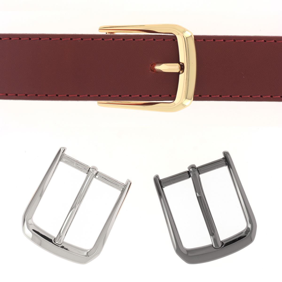 Ceinture en cuir de 3 cm avec boucle ANN - Plusieurs finitions au choix