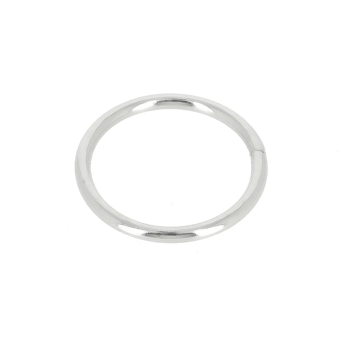 Anneau rond soudé en acier NICKELÉ pour la maroquinerie diamètre intérieur 50 mm