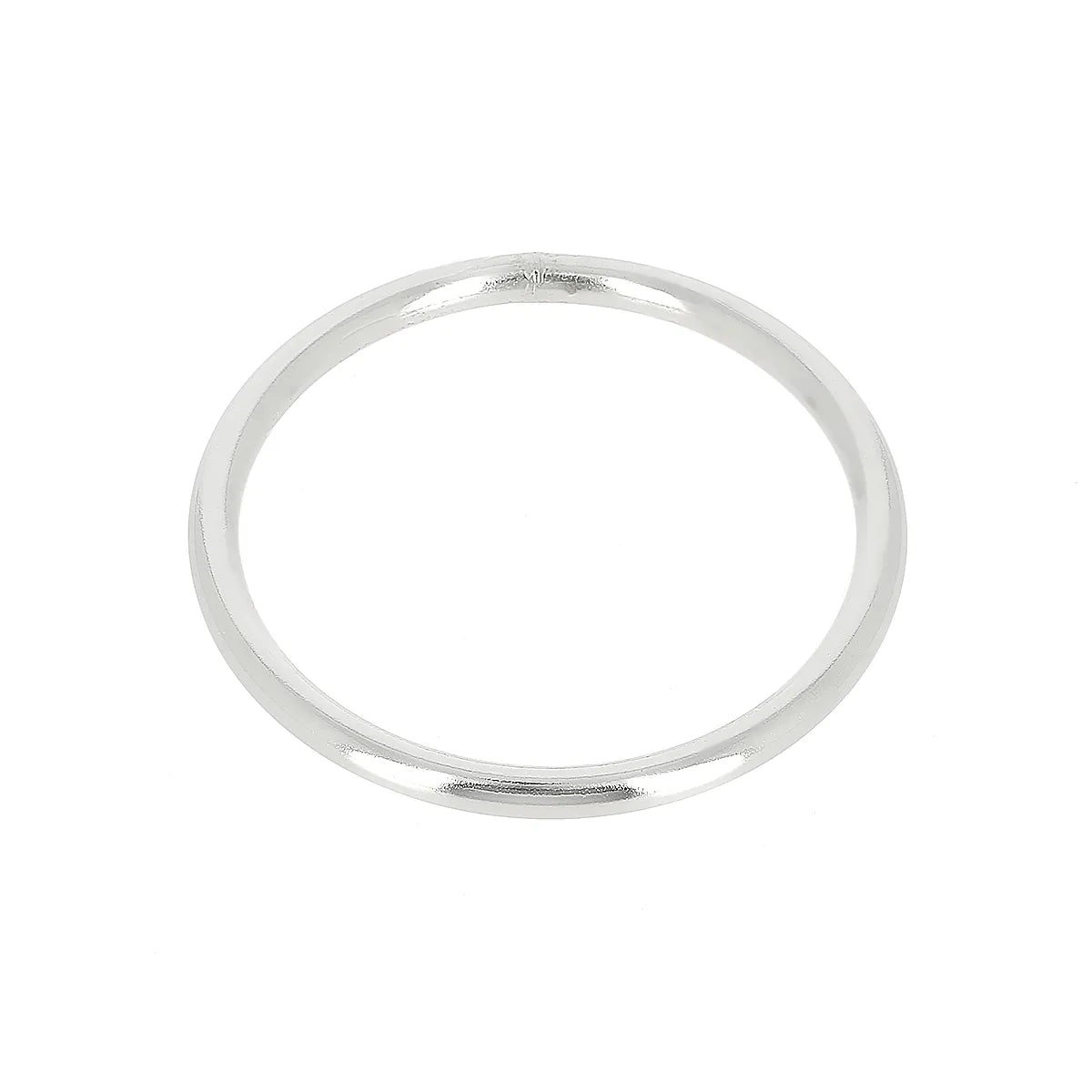 Anneau rond soudé en acier NICKELÉ pour la maroquinerie diamètre intérieur 60 mm
