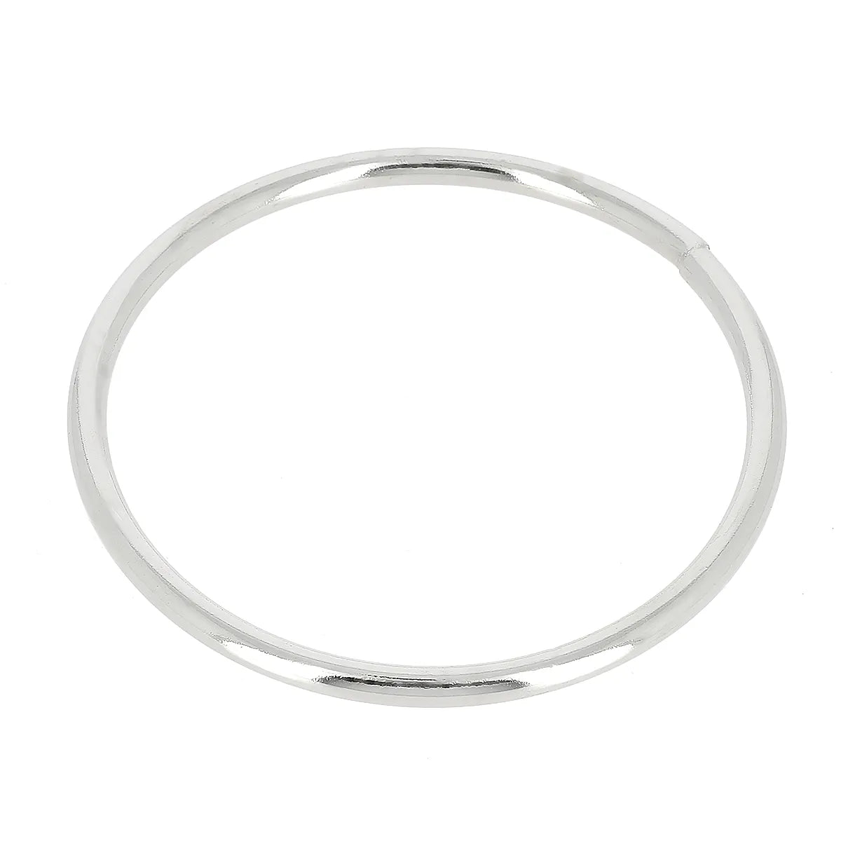Anneau rond soudé en acier NICKELÉ pour la maroquinerie diamètre intérieur 80 mm