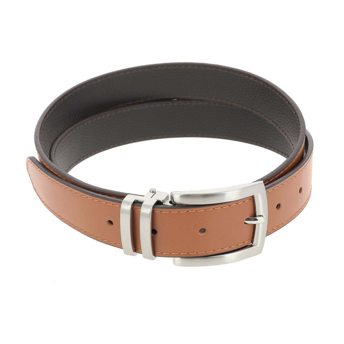 Boucle De Ceinture Homme 32mm (1.3") Argentée - Boucle Réversible Simple, Style Classique - 11