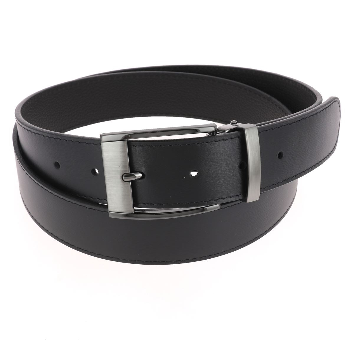 Ceinture en cuir cousue avec boucle à griffe RAY