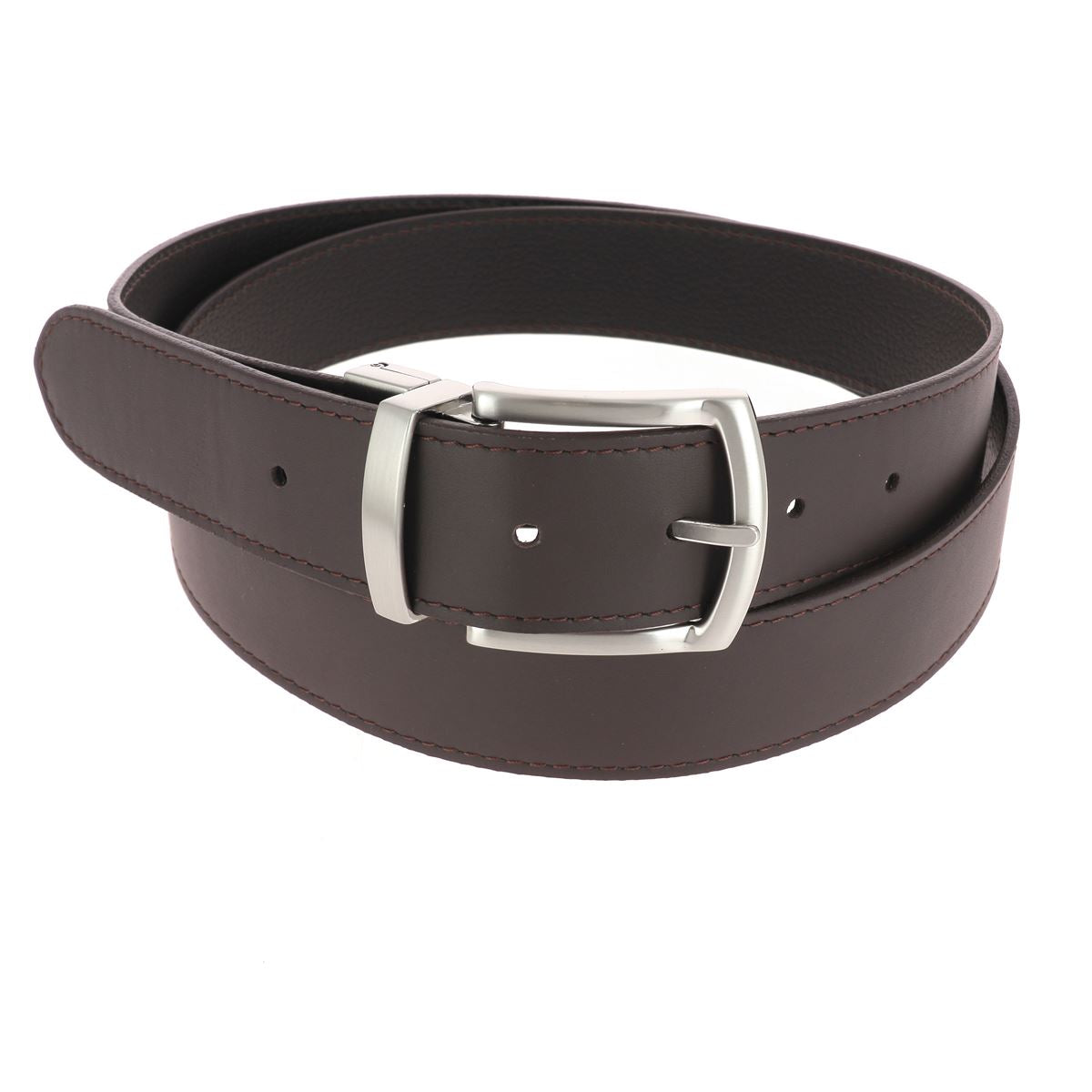 ceinture en cuir cousue avec boucle à griffe réversible SLY