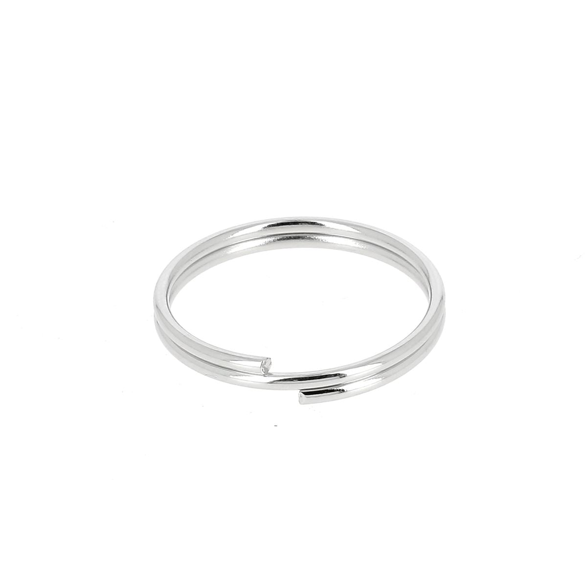 Anneau rond de porte-clés - NICKELÉ - 22mm