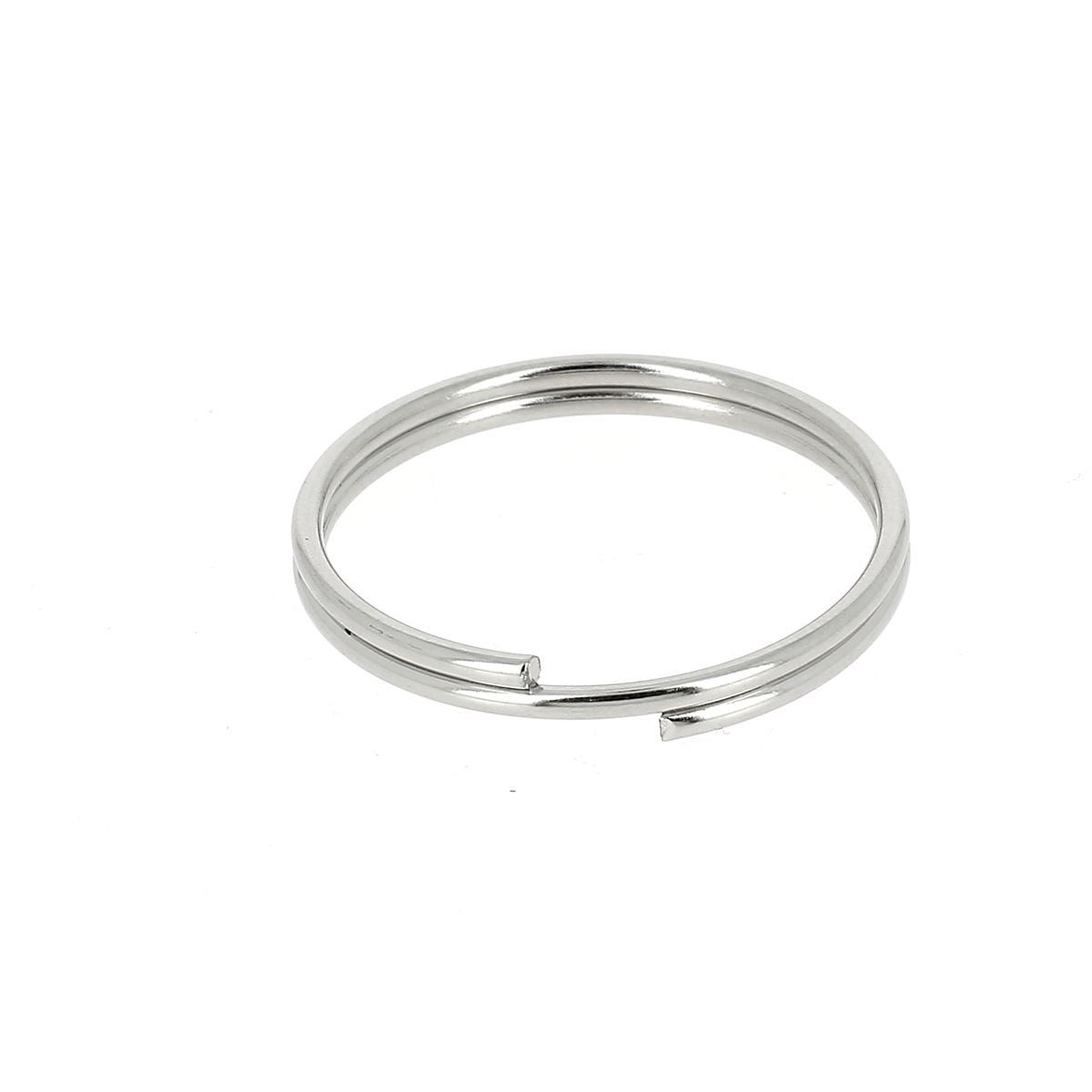 Anneau rond de porte-clés - NICKELÉ - 25 mm