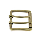 Boucle de ceinture à double ardillon et à rouleau en laiton massif NAO - LAITON VIEILLI - 40mm