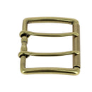 Boucle de ceinture à double ardillon et à rouleau en laiton massif NAO - LAITON VIEILLI - 50mm
