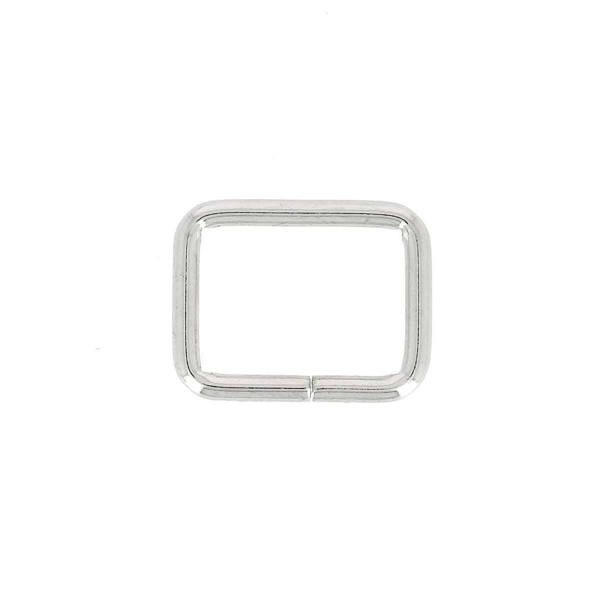 Passant rectangulaire - NICKELÉ - Fil épais - 25 mm