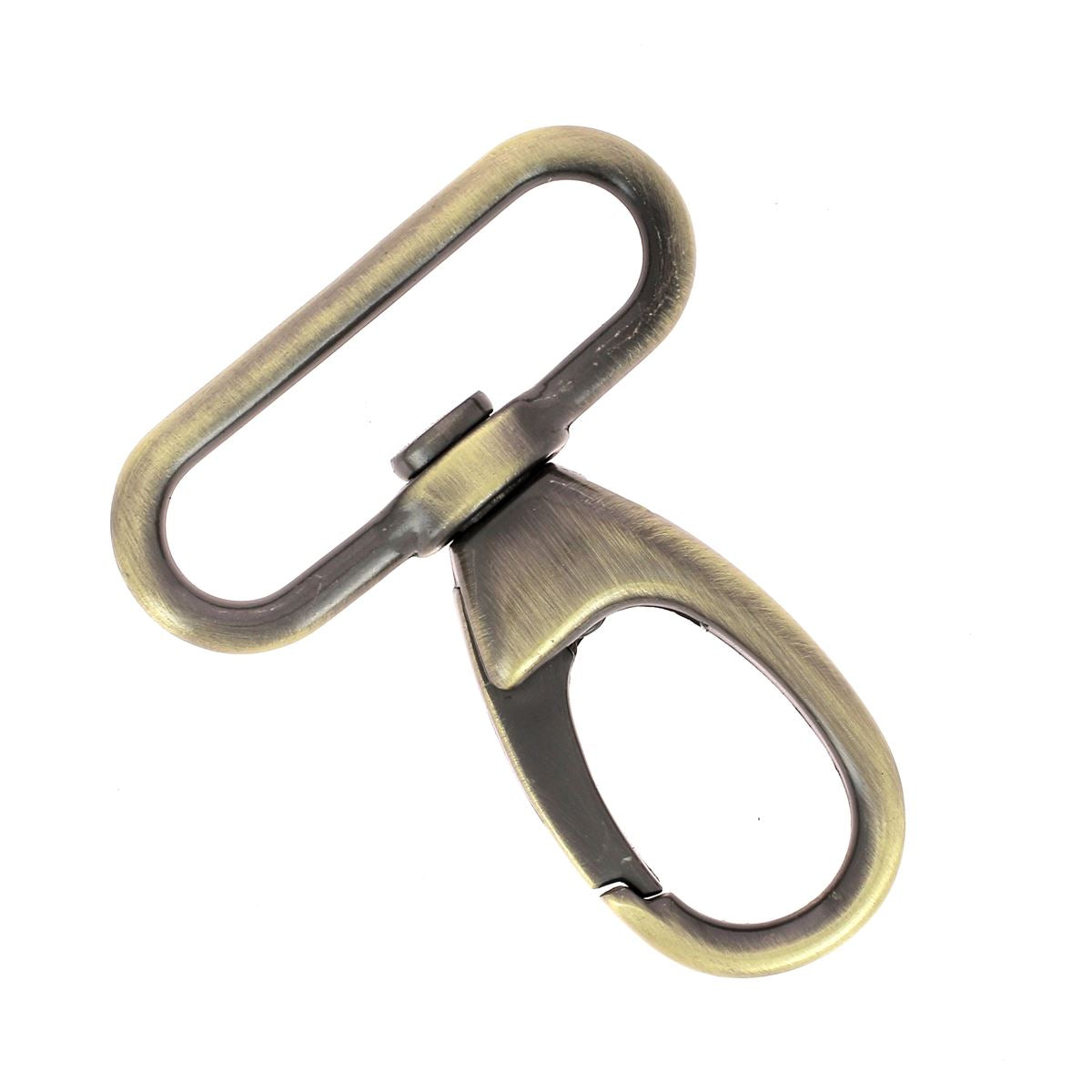 Mousqueton tournant ovale - Laiton vieilli satiné - 40 mm 