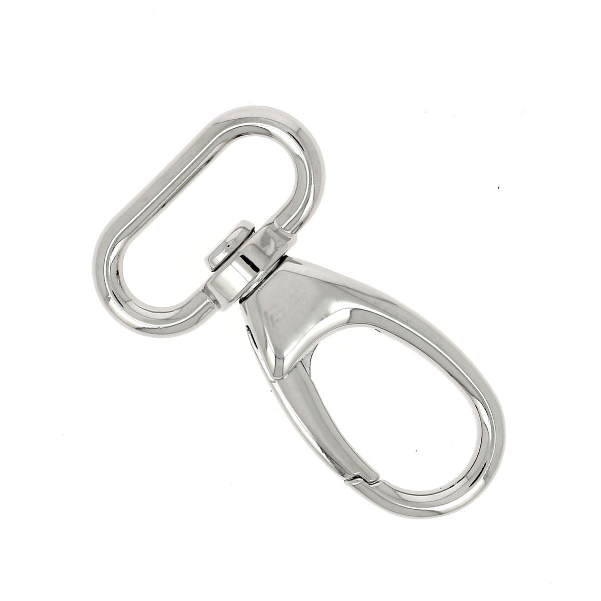 Mousqueton tournant ovale - Nickelé - 25 mm 