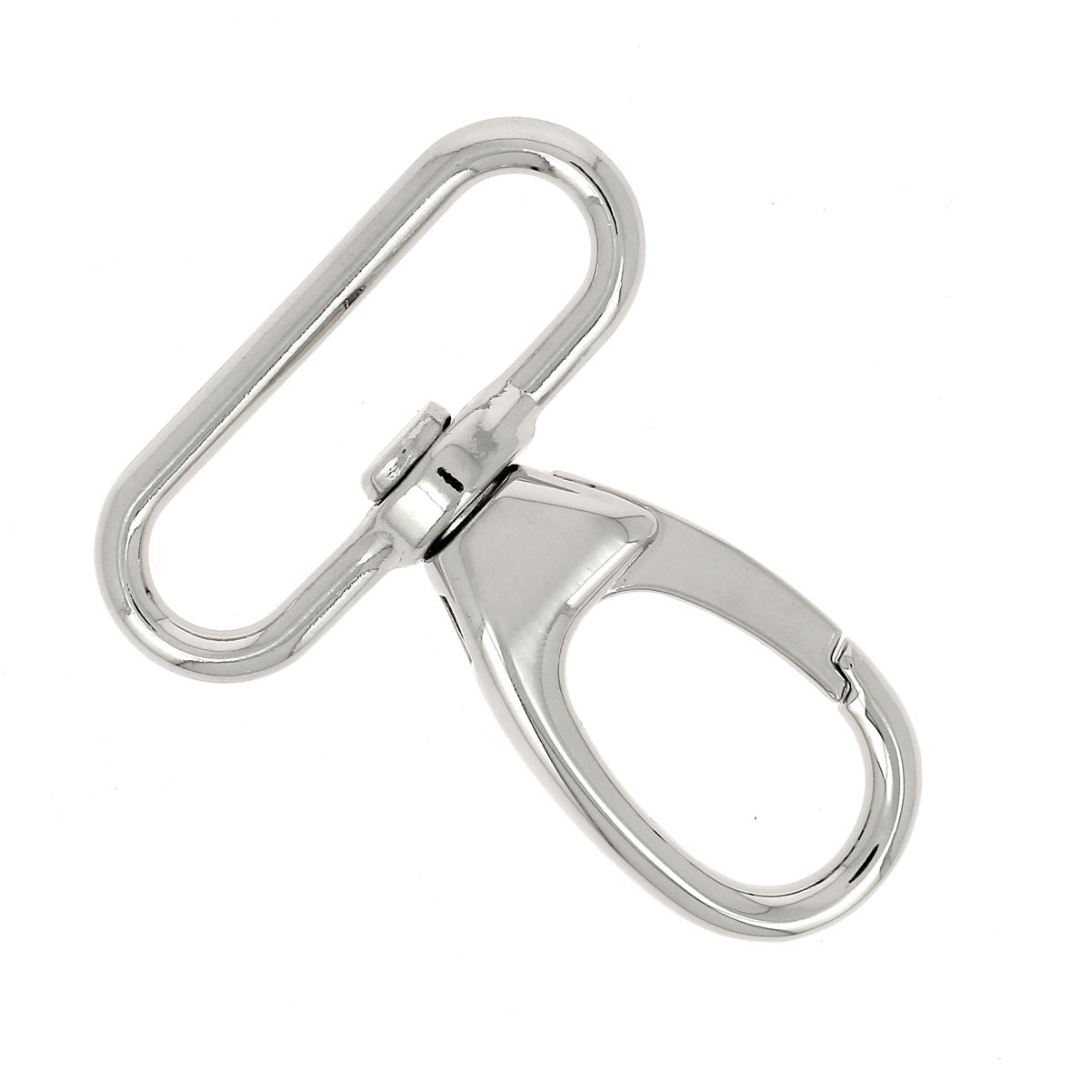 Mousqueton tournant ovale - Nickelé - 40 mm 