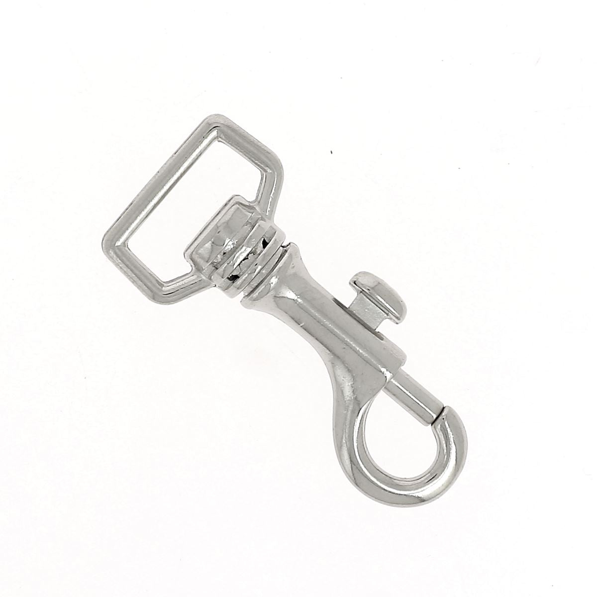 Mousqueton tournant à tirette - Nickelé - 18mm