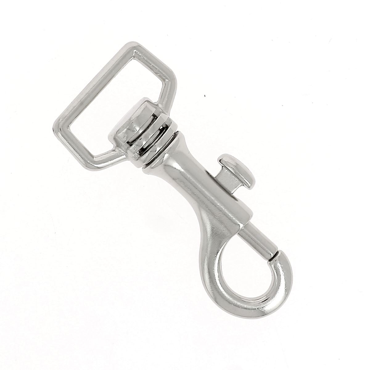 Mousqueton tournant à tirette - Nickelé - 20mm