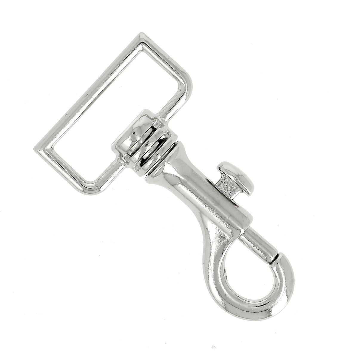 Mousqueton tournant à tirette Nickelé - Pour lanière 3 cm