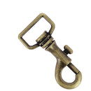 Mousqueton tournant à tirette pour la maroquinerie - Finition Laiton vieilli 