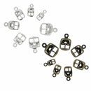 Lot de mini boucles doubles avec chape en acier YVA - LAITON VIEILLI - Deco Cuir