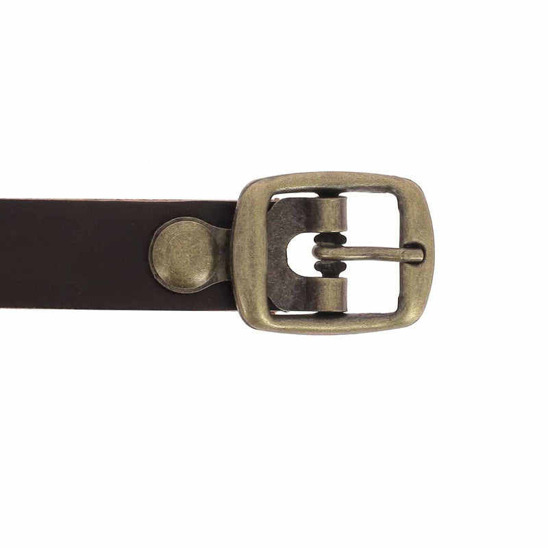 Set of mini double buckles with YVA steel clevis - AGED BRASS