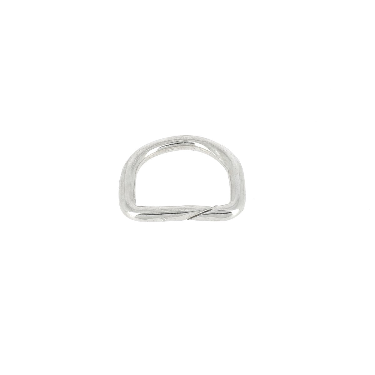 Anneau demi-rond soudé en acier - Série légère - NICKELÉ - 16mm - Italie - Deco Cuir