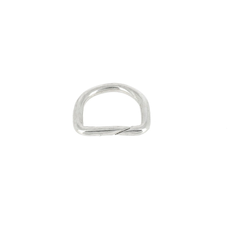Welded steel half-round ring - Light series - NICKEL PLATED - 16mm - Italy
