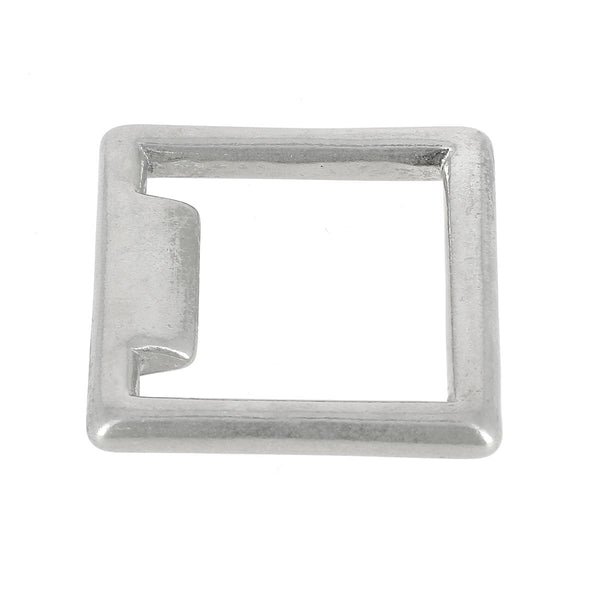 Brass notched halter square - NICKEL PLATED - 35mm