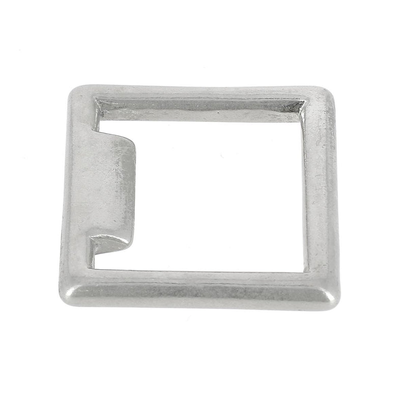 Brass notched halter square - NICKEL PLATED - 35mm