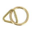 Anneau rond soudé 35mm avec triangle soudé 27mm en laiton - Deco Cuir