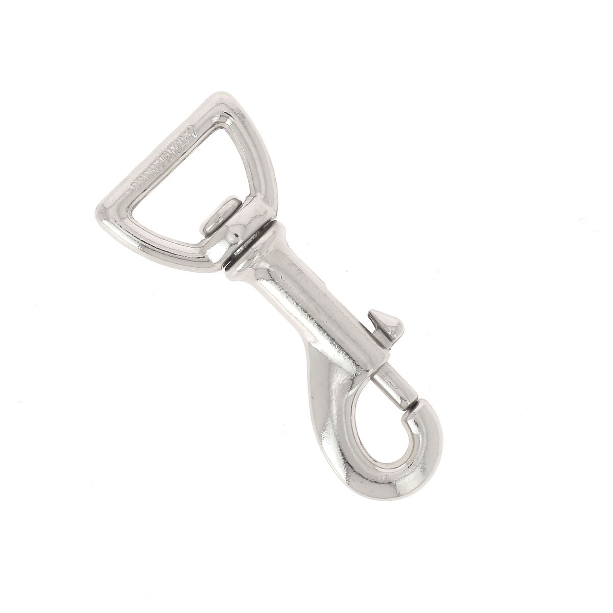 Mousqueton tournant à tirette en laiton nickelé - 19mm