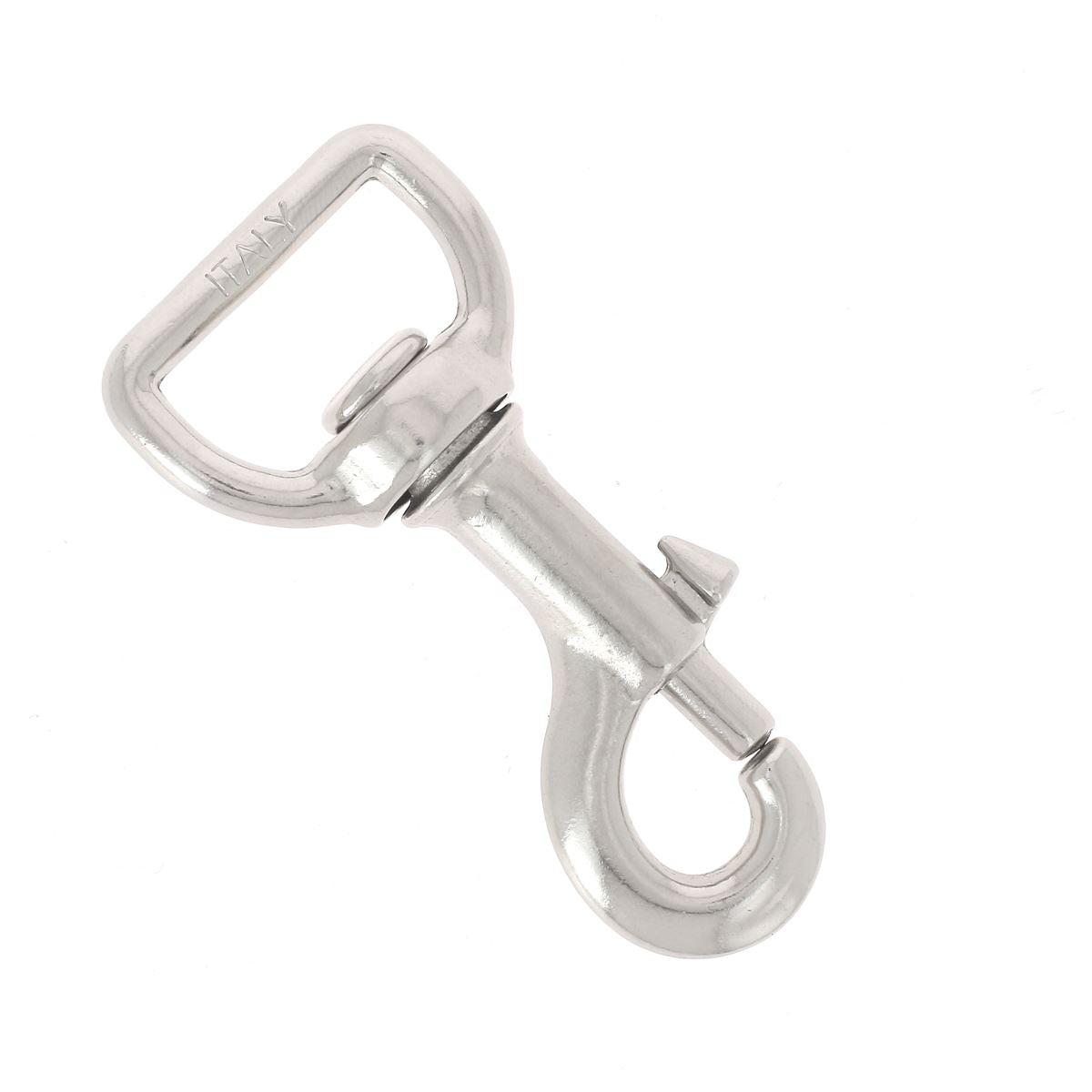 Mousqueton tournant à tirette en laiton nickelé - 26mm