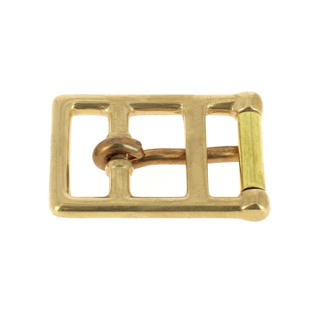 Boucle de circonférence double barre + rouleau en laiton - pour lanière de 2,5 cm - Maison Poursin - Made in France