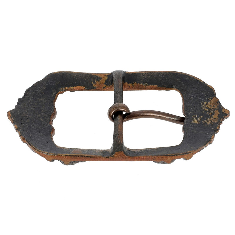 Boucle de ceinture Poursin en laiton finition vieux cuivre 