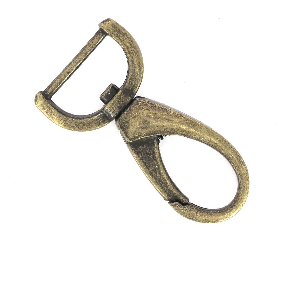 Mousqueton tournant ovale - Attache demi-ronde - Laiton vieilli - 20mm