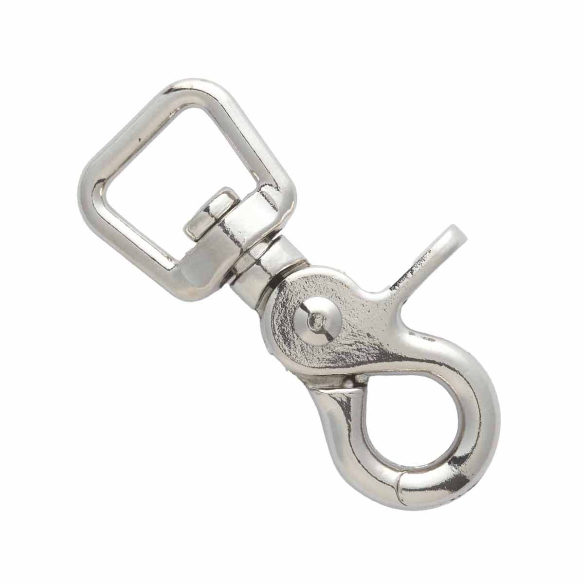 Mousqueton mexicain à bélière plate - 1154-03 - Nickelé 16mm