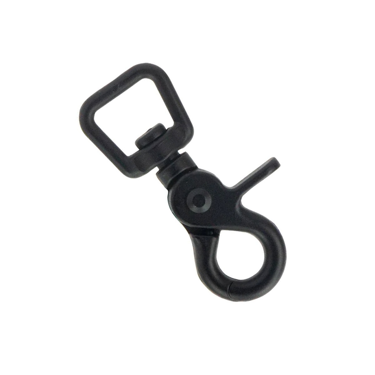 Mousqueton mexicain à bélière plate - Noir mat - 16mm