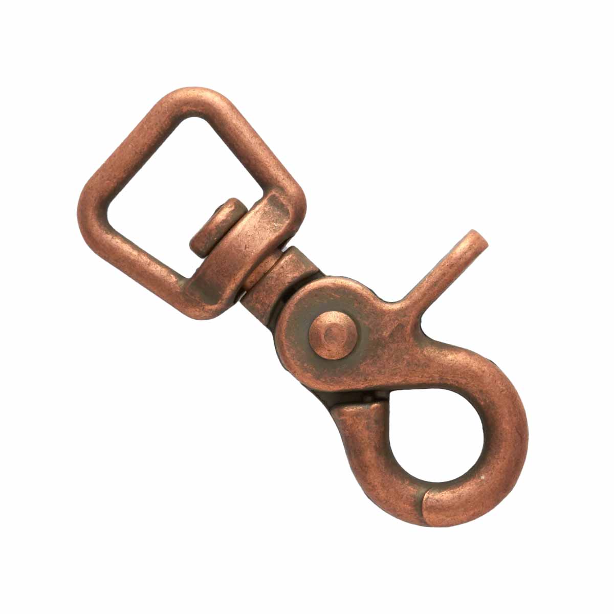 Mousqueton mexicain à bélière plate - 1154-23 - Vieux cuivre 16mm