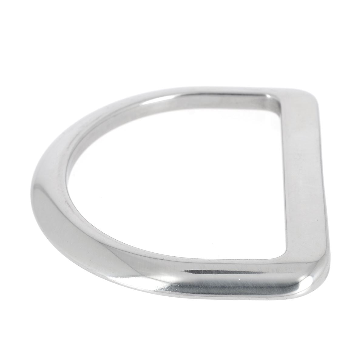 Gros anneau en D lourd, moulé, en inox - 75 ou 90 mm - Poli miroir